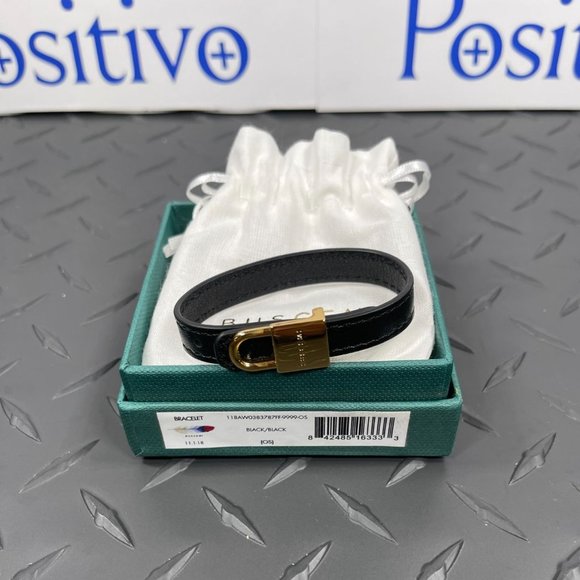 Buscemi Jewelry - Buscemi Lock Bracelet Black Leather